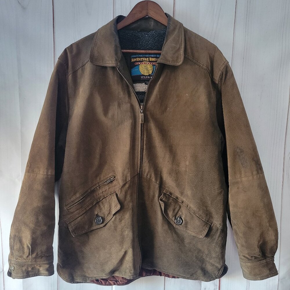 Vintage Wilsons Leather Men’s M Adventure Bound Brown Full Zip Western Cowboy